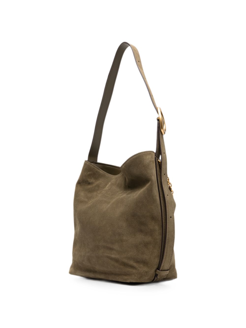 MICHAEL KORS Borsa a spalla in suede verde con tracolla e catena dorata 