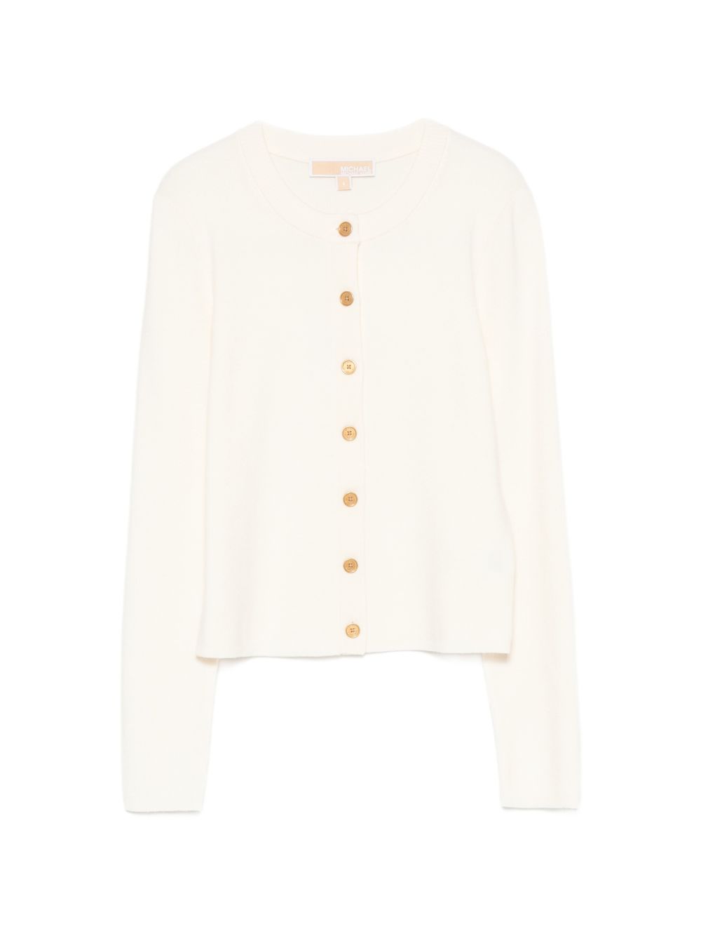 MICHAEL KORS Cardigan bianco in lana con bottoni dorati 