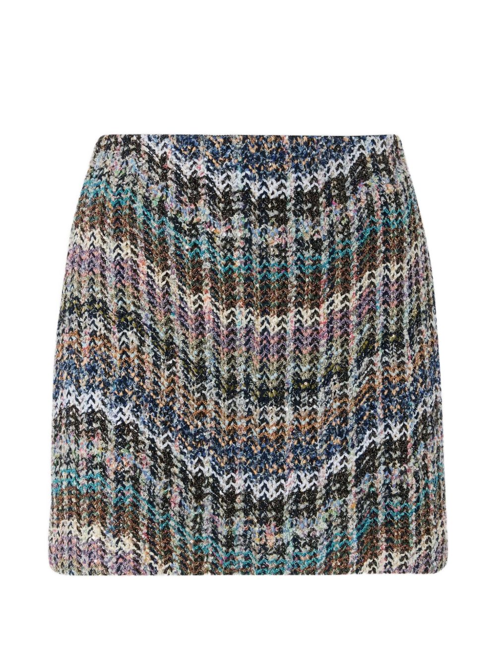 MISSONI Minigonna multicolore con strass e design ondulato 