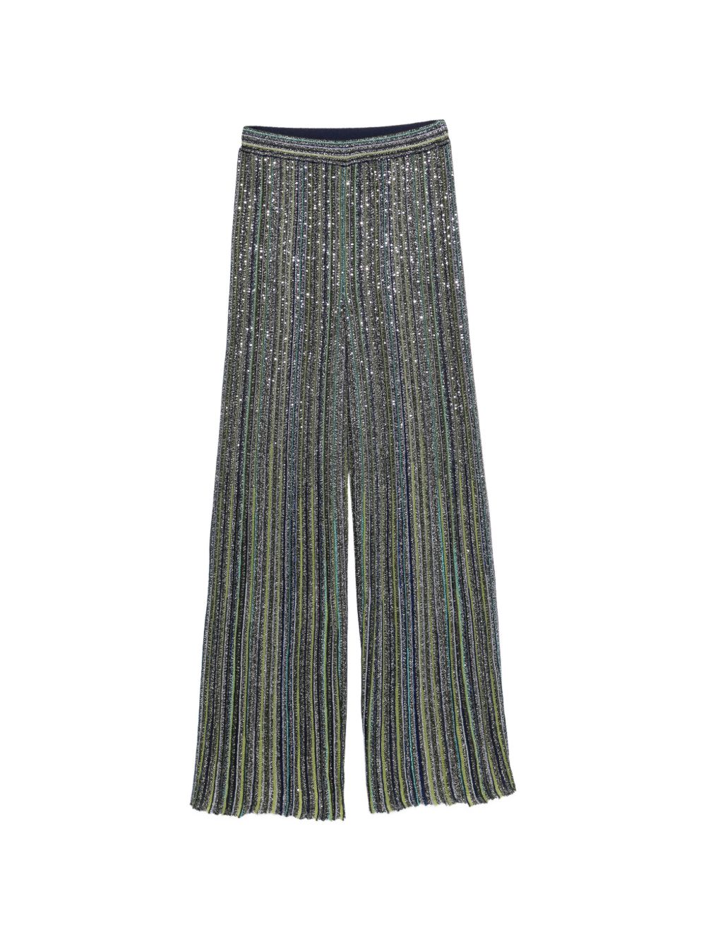 MISSONI Pantaloni multicolore verdi drappeggiati con strass 