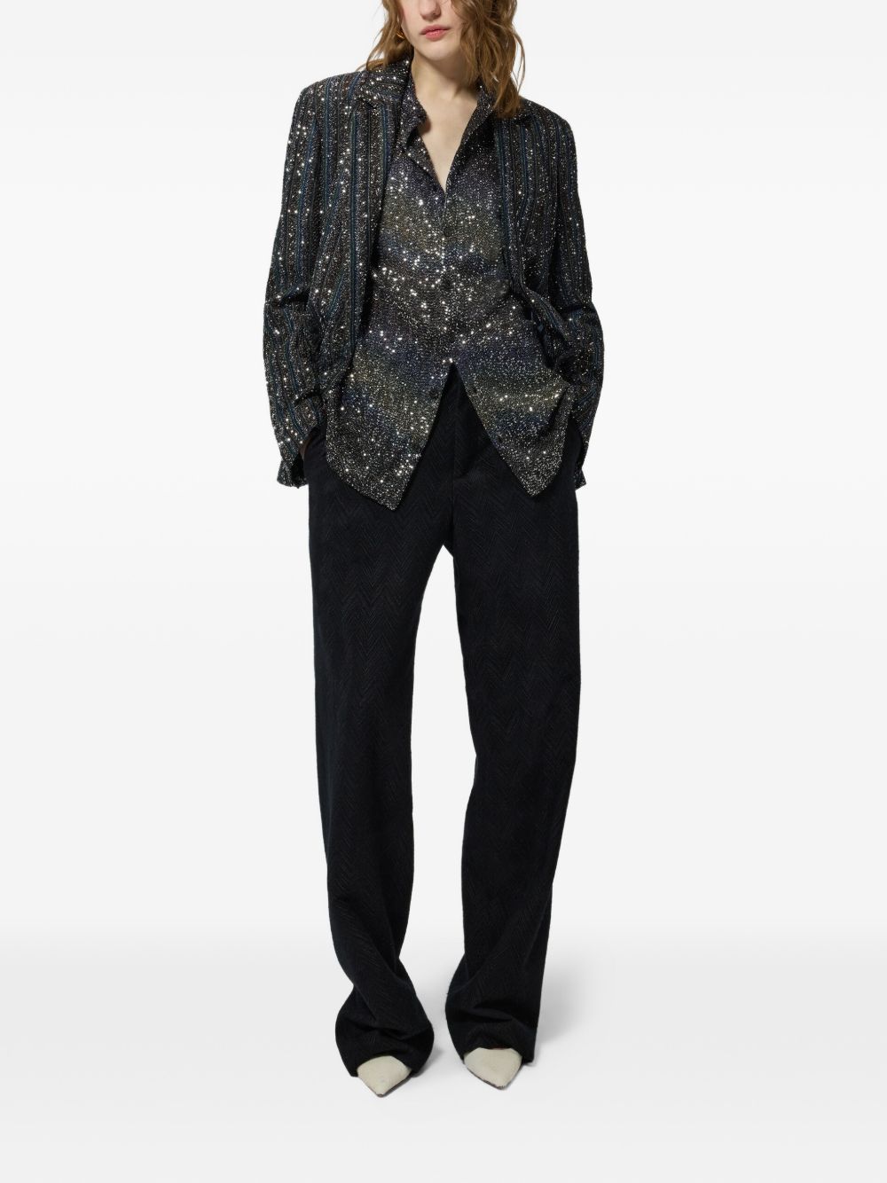 MISSONI Camicia in lurex con strass 