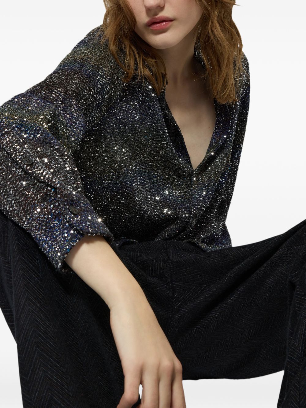 MISSONI Camicia in lurex con strass 