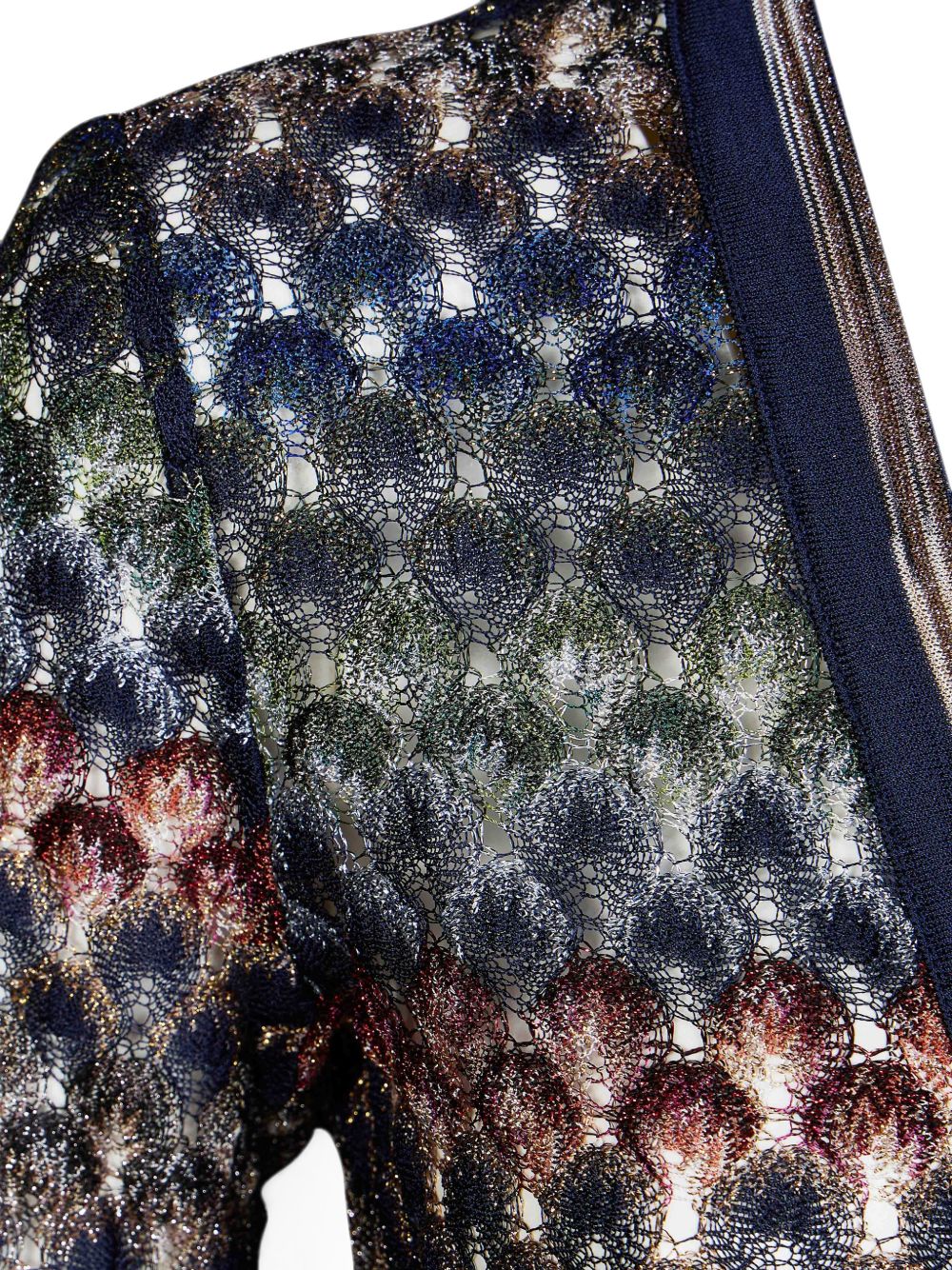 MISSONI Maglia con scollo a V effetto crochet multicolore 