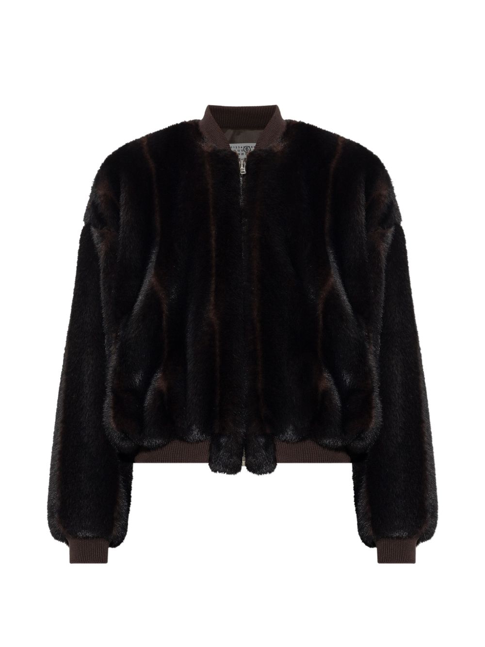MM6 MAISON MARGIELA Bomber in eco pelliccia marrone 