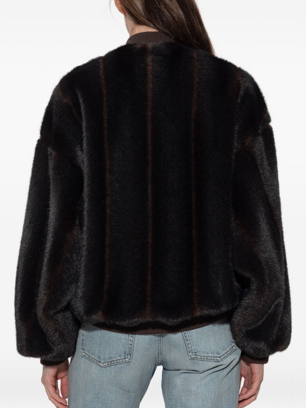 MM6 MAISON MARGIELA Bomber in eco pelliccia marrone 