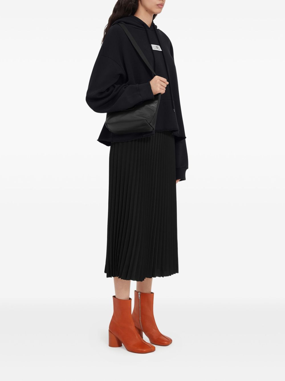 MM6 MAISON MARGIELA Felpa con cappuccio in cotone nero 