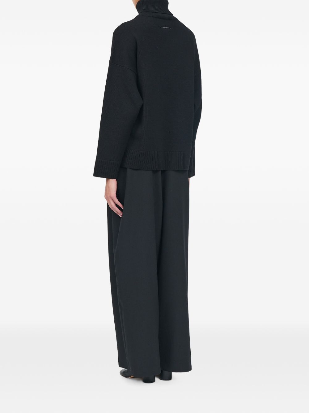 MM6 MAISON MARGIELA Maglia a collo alto in lana nero e grigio 