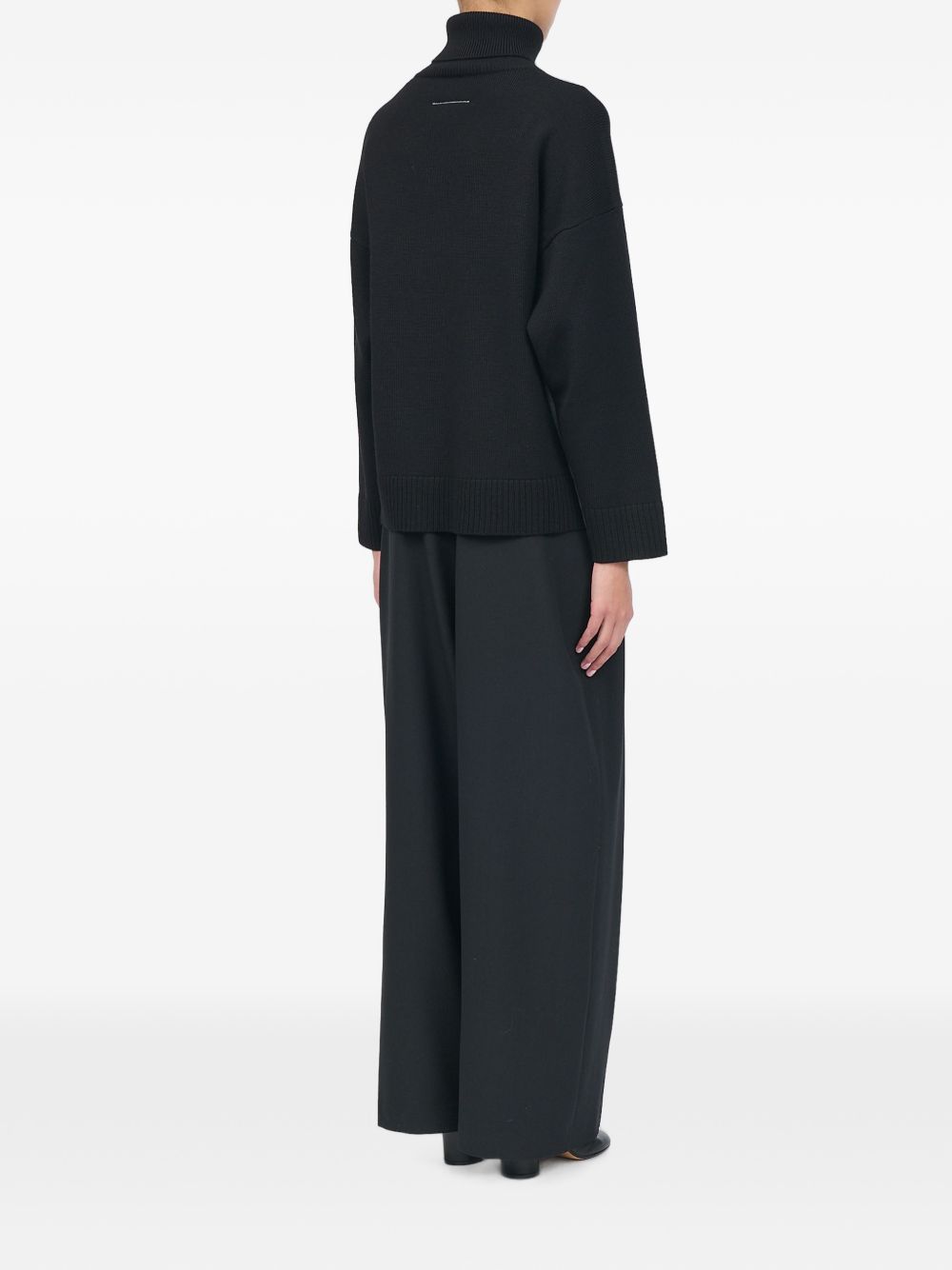 MM6 MAISON MARGIELA Maglia a collo alto in lana nero e grigio 