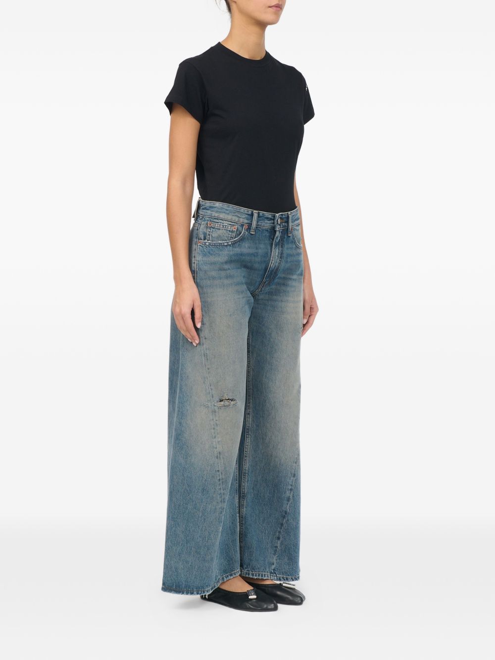 MM6 MAISON MARGIELA Jeans wide leg con effetto used 