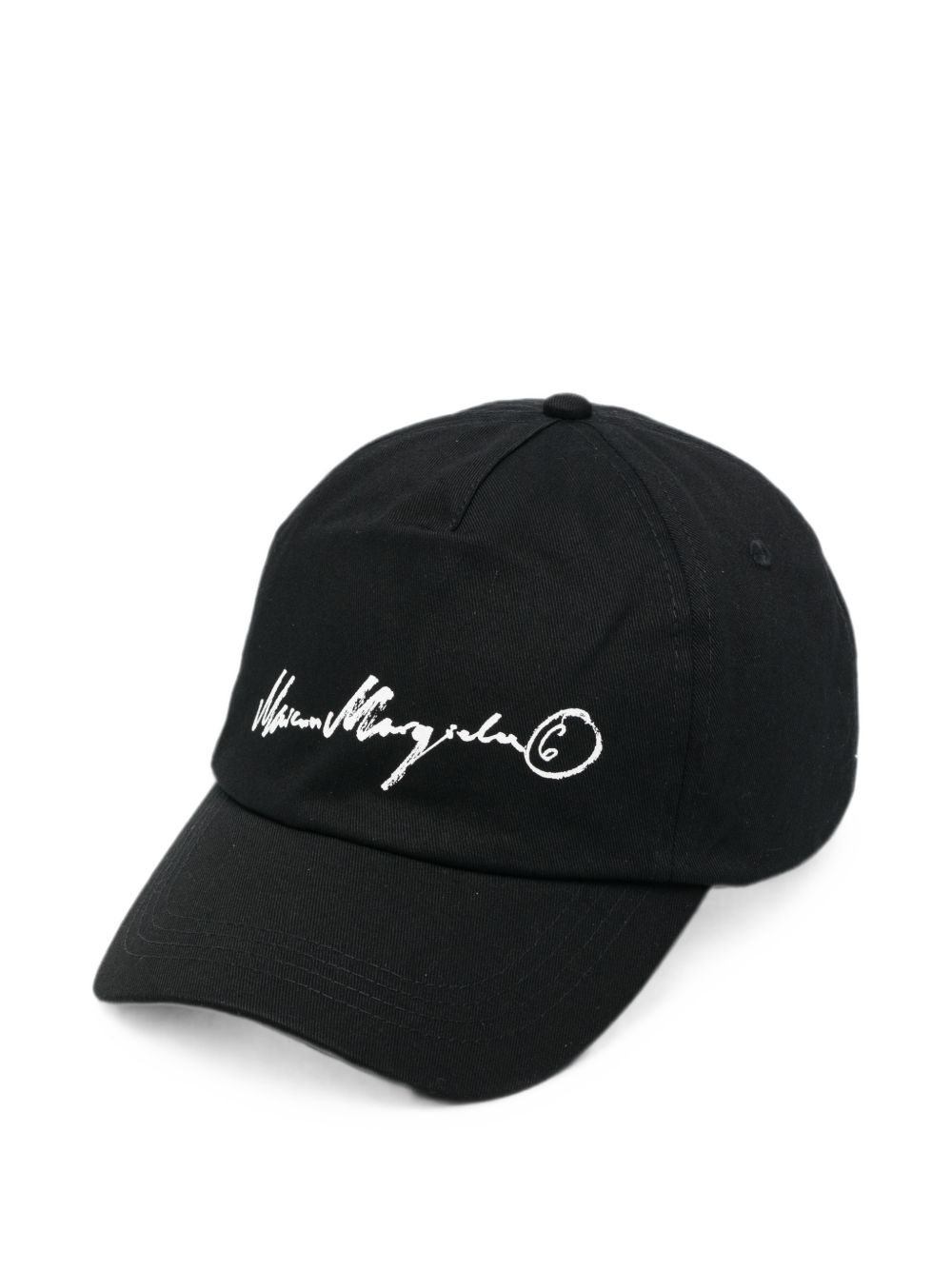MM6 MAISON MARGIELA Cappello da baseball in cotone nero con logo 
