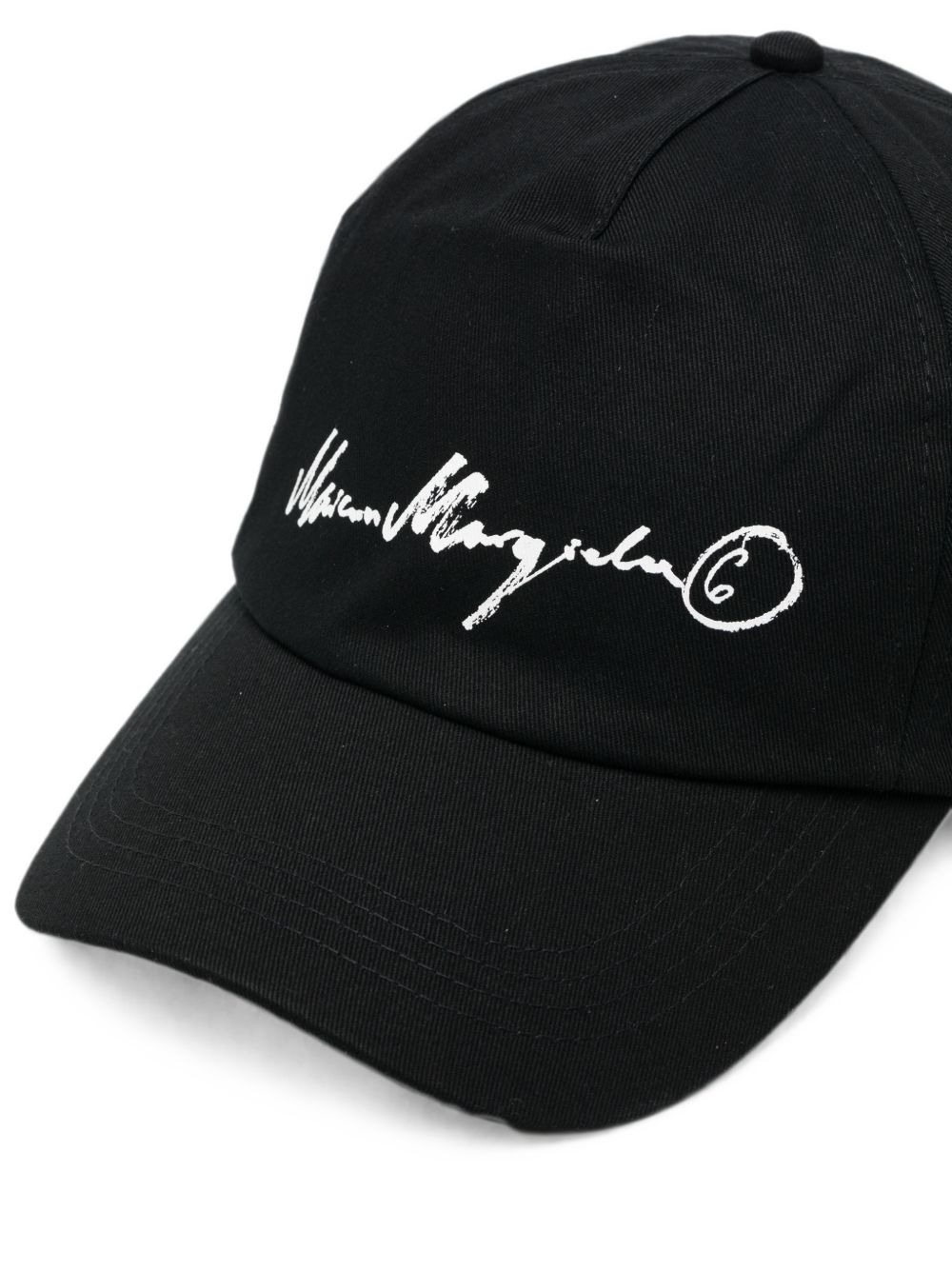 MM6 MAISON MARGIELA Cappello da baseball in cotone nero con logo 