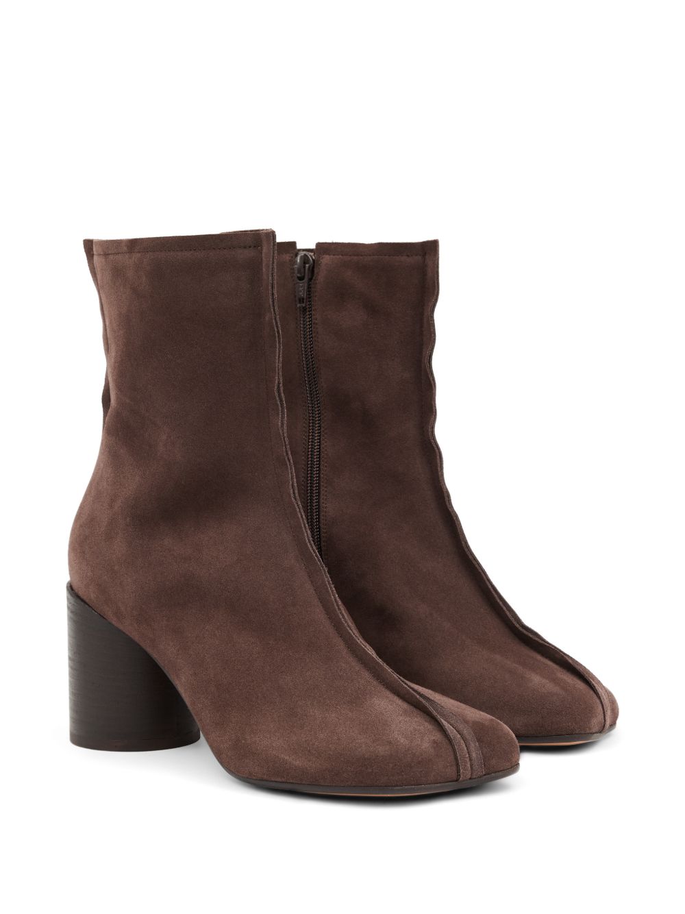 MM6 MAISON MARGIELA Stivali in pelle marrone scuro con punta squadrata 