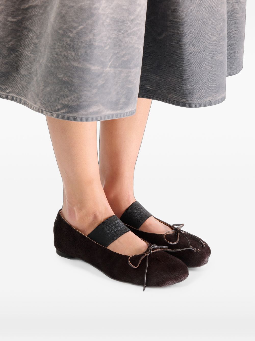 MM6 MAISON MARGIELA Ballerine in pelle marrone scuro 