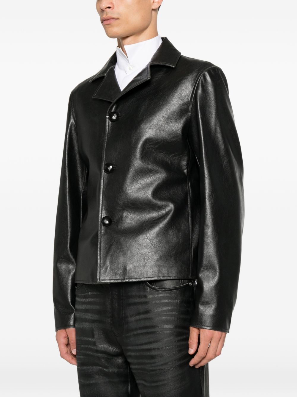 MM6 MAISON MARGIELA Giacca effetto pelle con rever dal design contemporaneo 