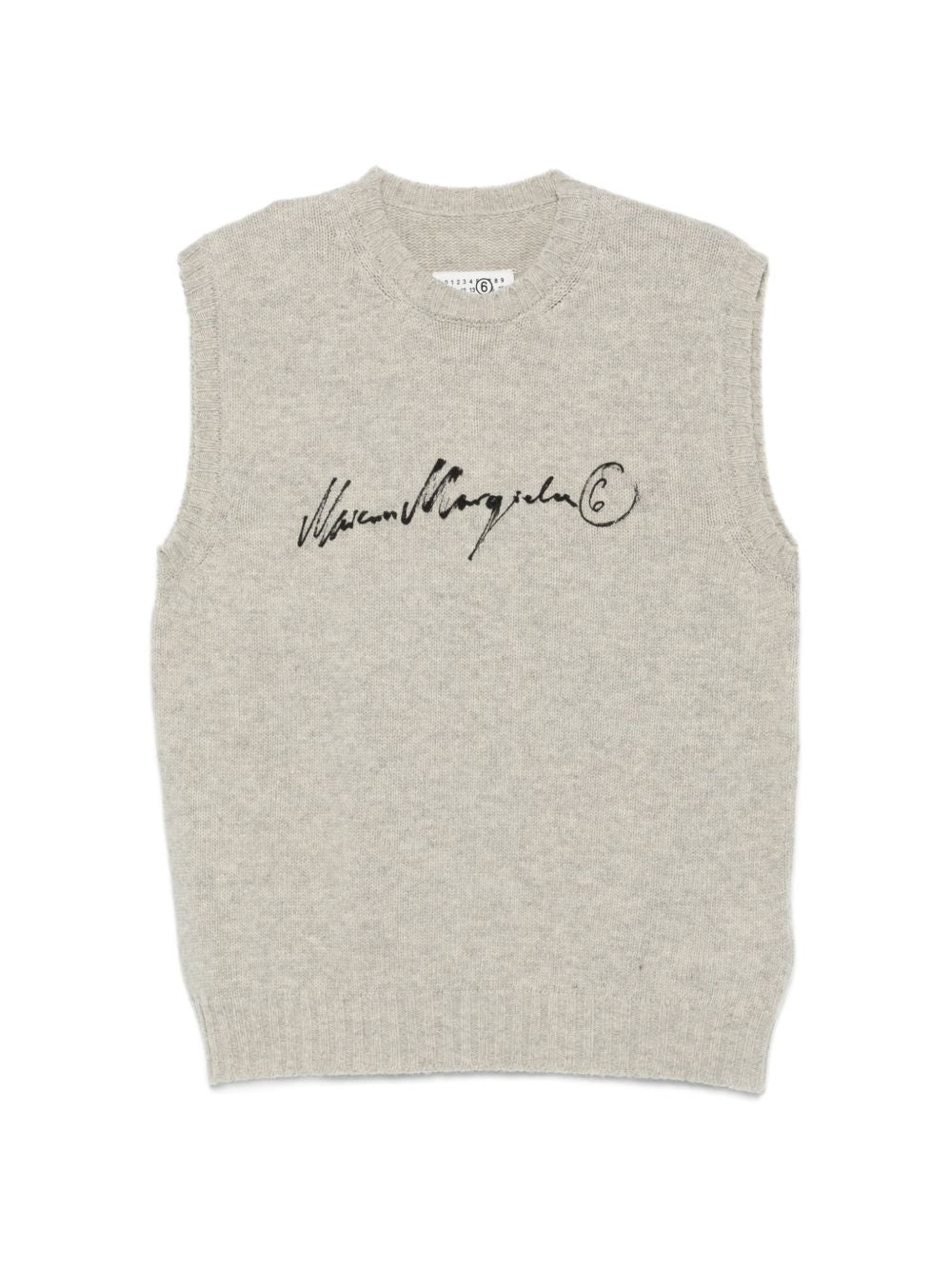 MM6 MAISON MARGIELA Gilet grigio girocollo con logo 