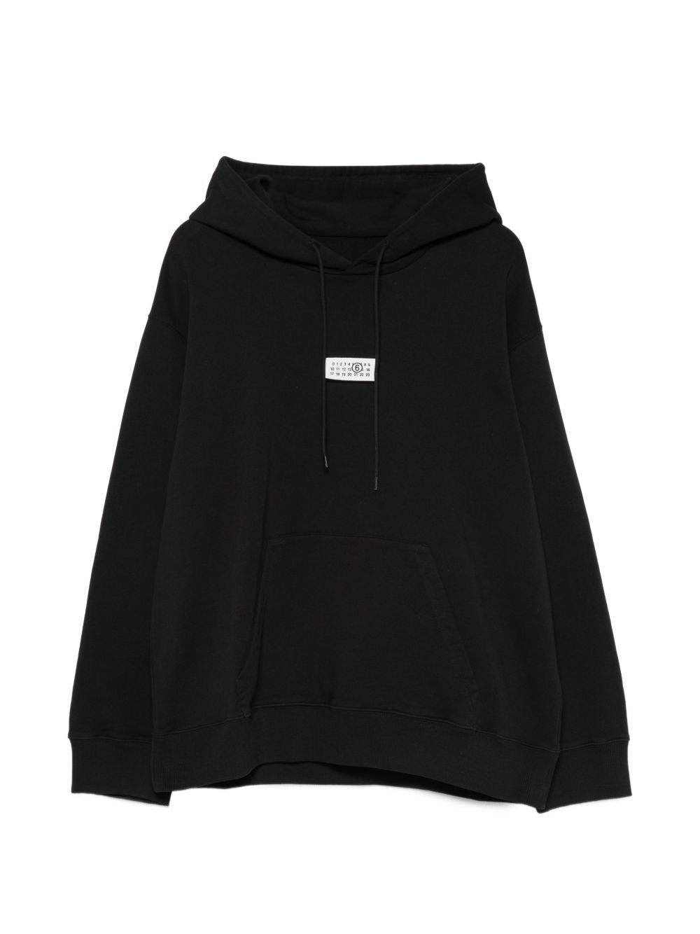 MM6 MAISON MARGIELA Felpa con cappuccio in cotone nero con logo 