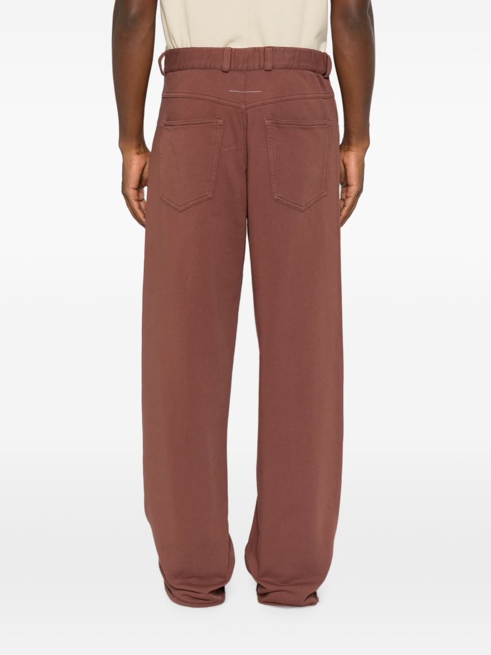 MM6 MAISON MARGIELA Pantaloni casual in cotone marrone con tasche 
