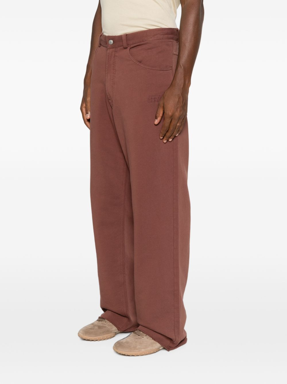 MM6 MAISON MARGIELA Pantaloni casual in cotone marrone con tasche 