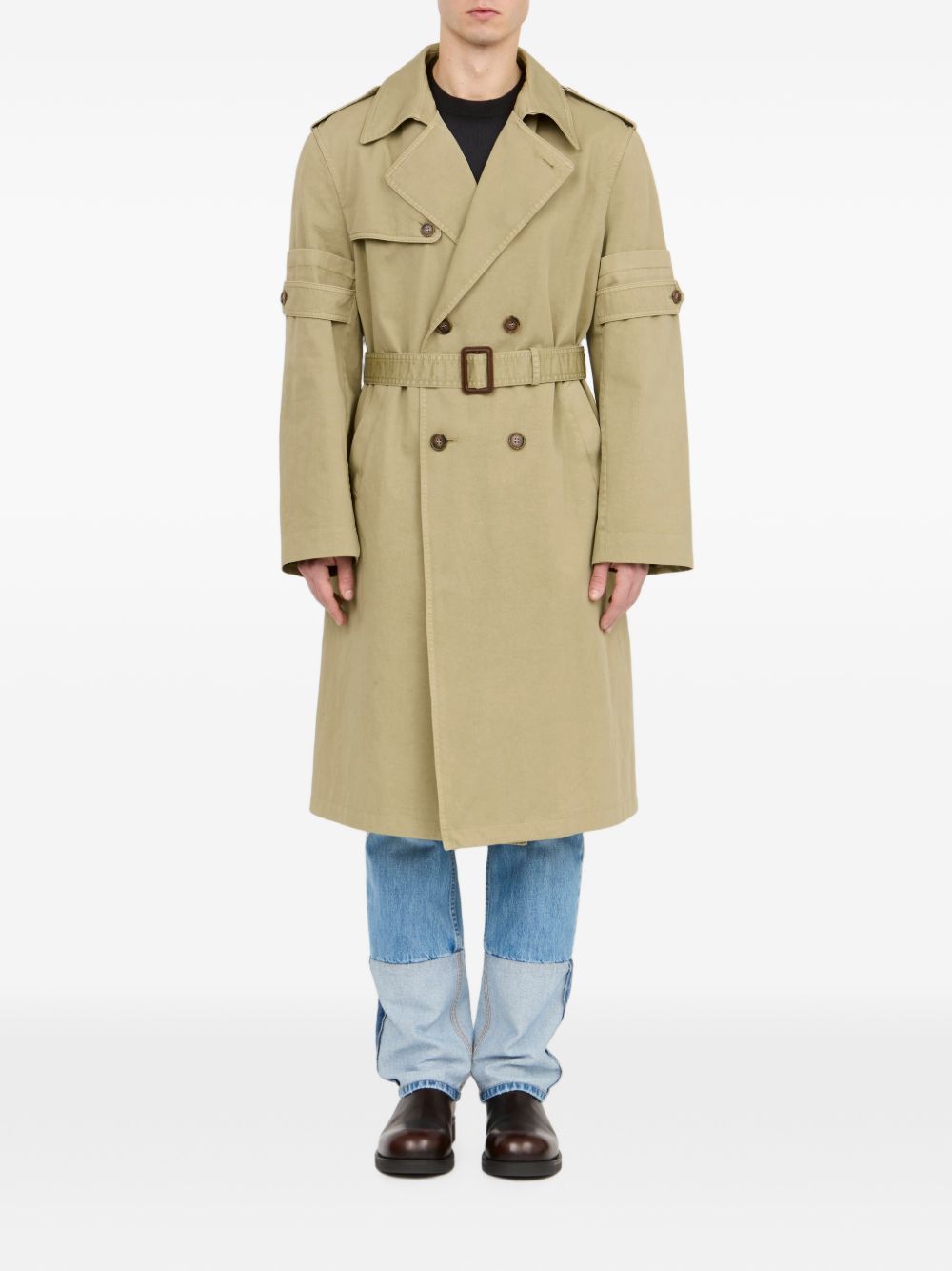 MM6 MAISON MARGIELA Trench impermeabile beige con cintura in vita 