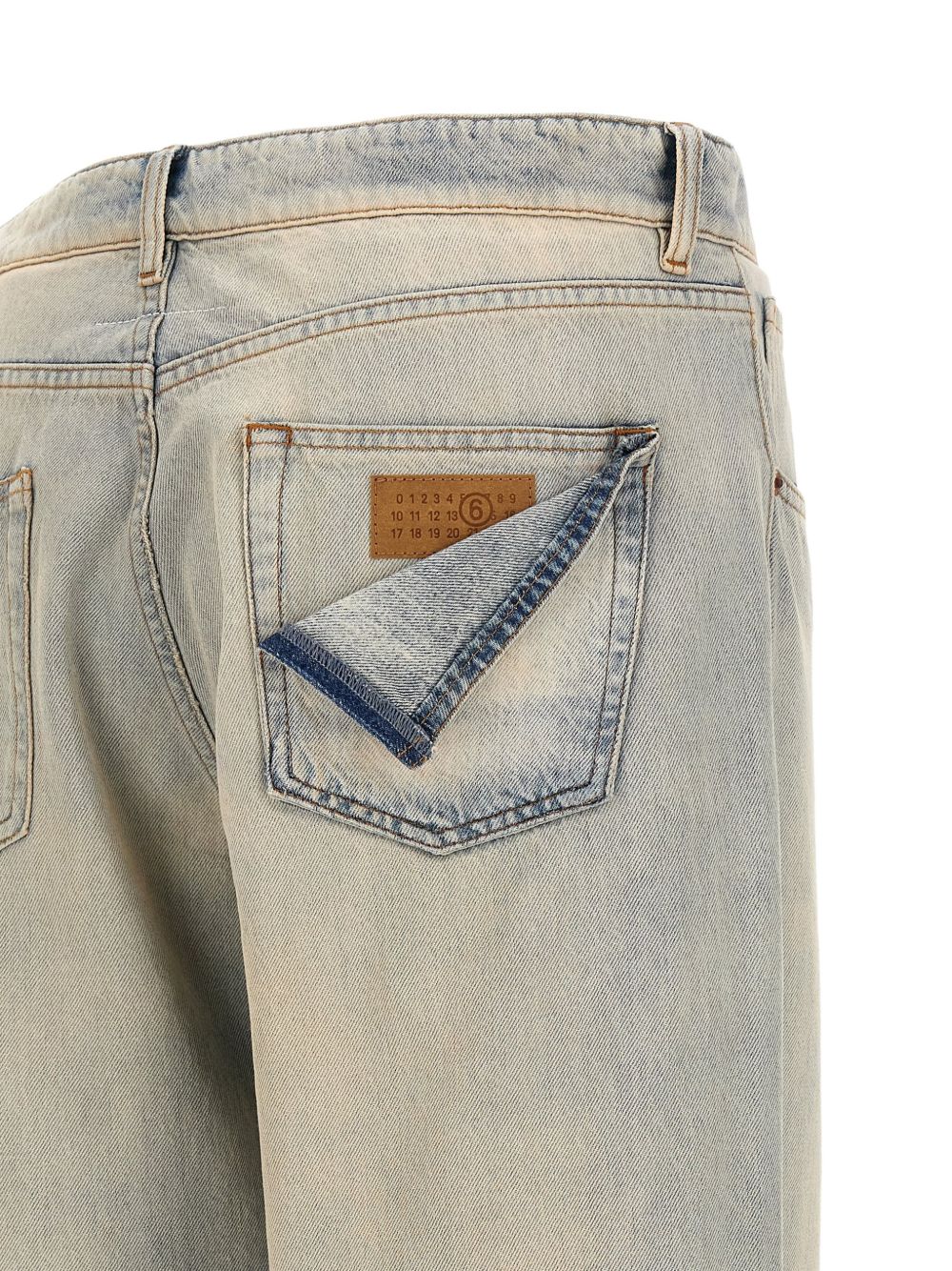 MM6 MAISON MARGIELA Jeans a gamba dritta in denim azzurro 