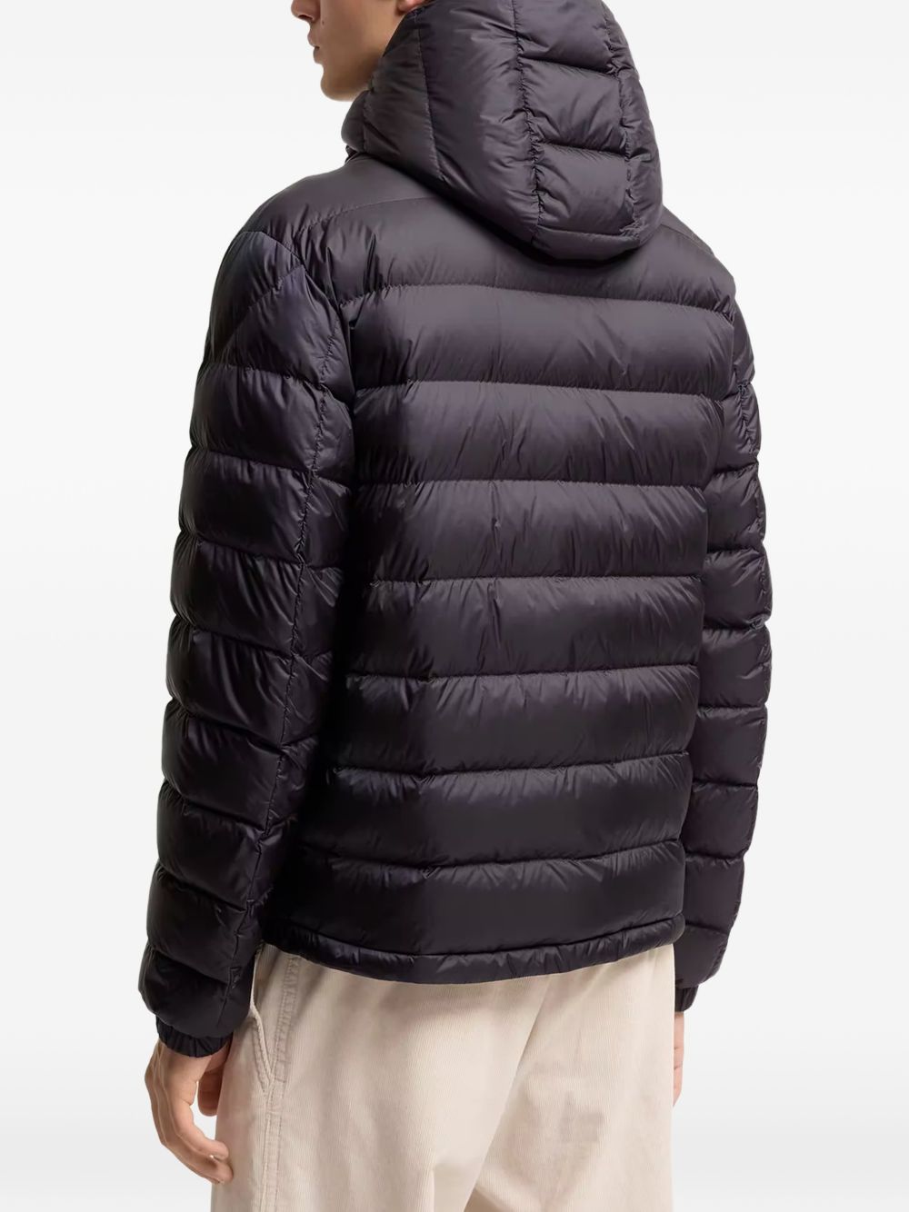 MONCLER Piumino blu Verith con cappuccio e tasche multifunzione 