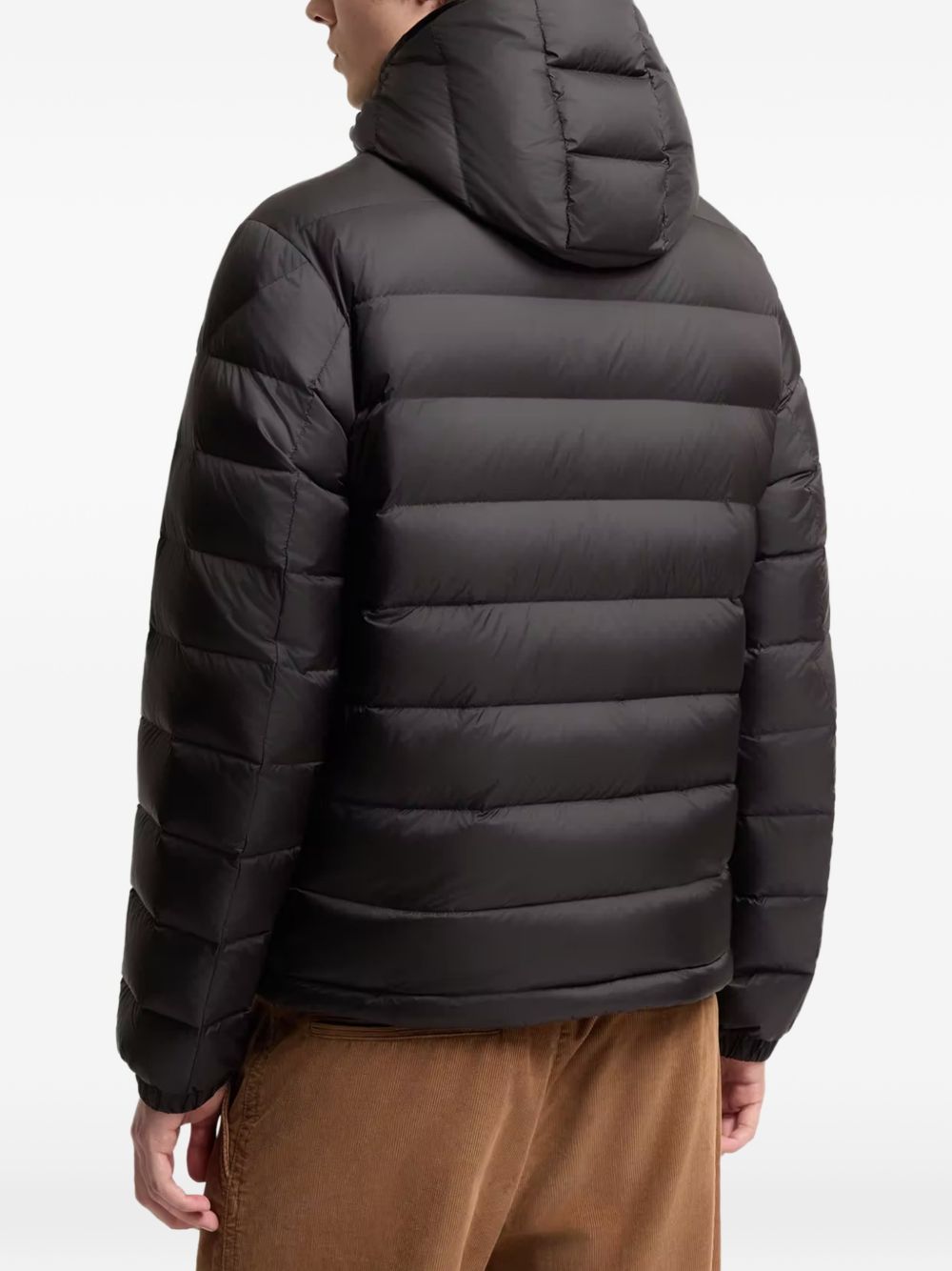 MONCLER Piumino trapuntato Verith nero con cappuccio e tasca sul petto 