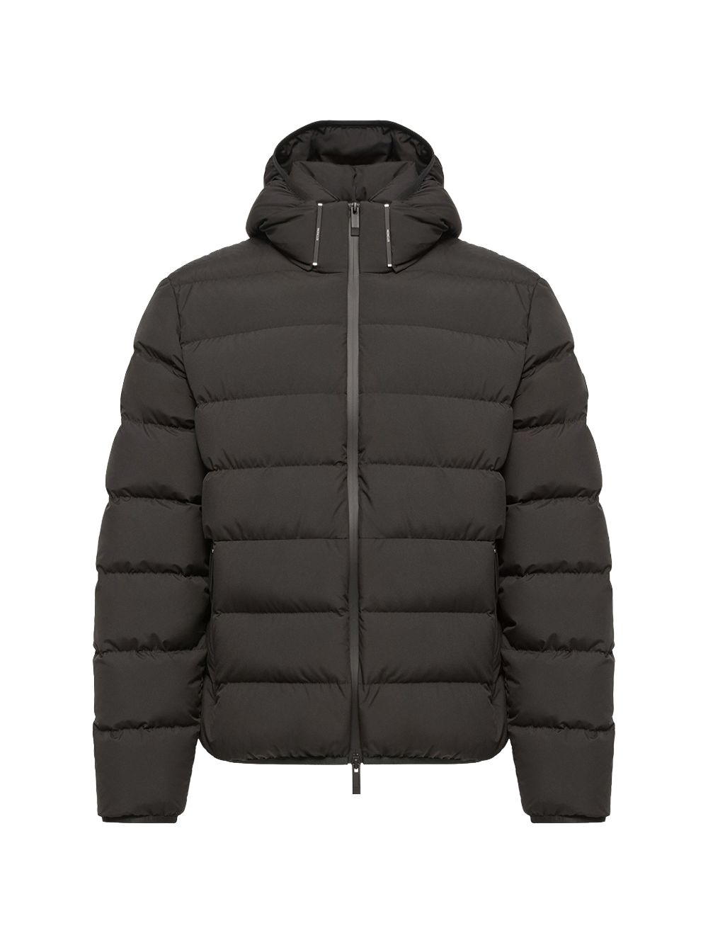 MONCLER Piumino Arajoki nero trapuntato con cappuccio 