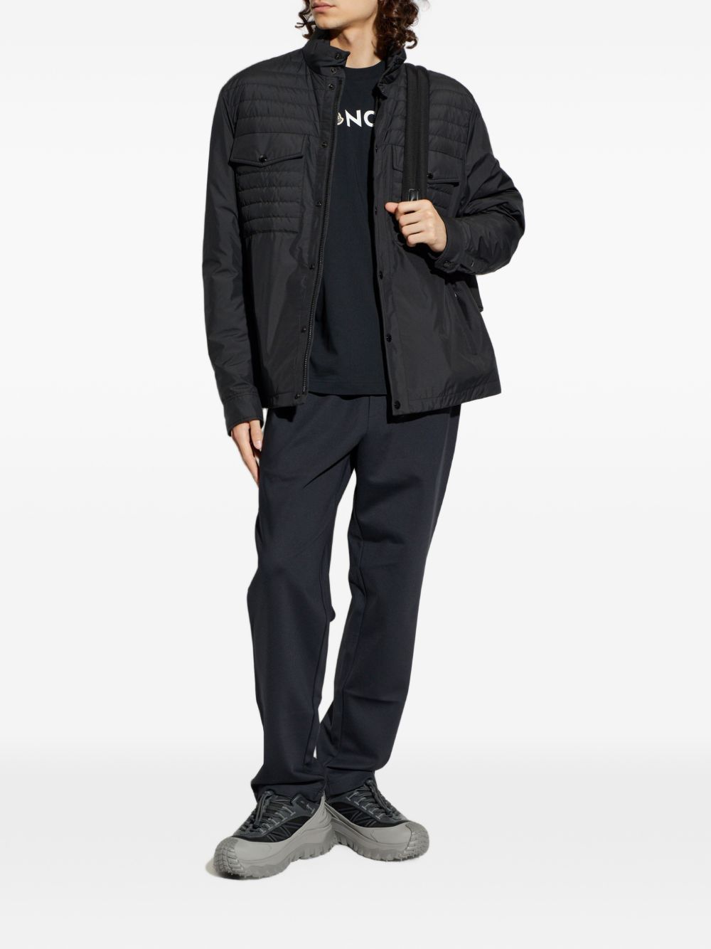 MONCLER Giacca antivento trapuntata nera NORVIANE JACKET 