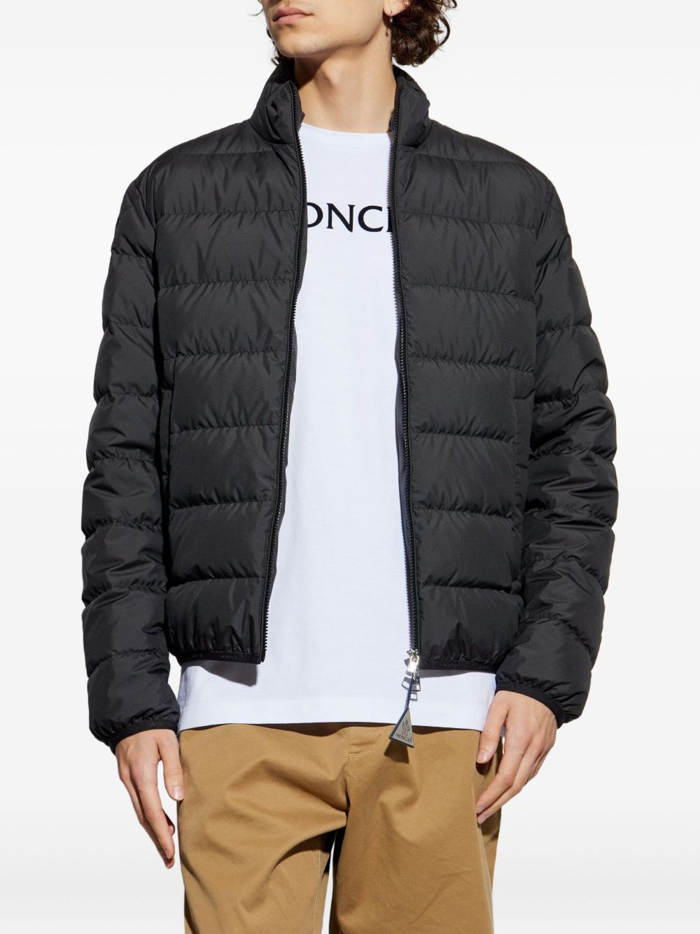 MONCLER Piumino corto Baudinet in poliestere con collo alto 