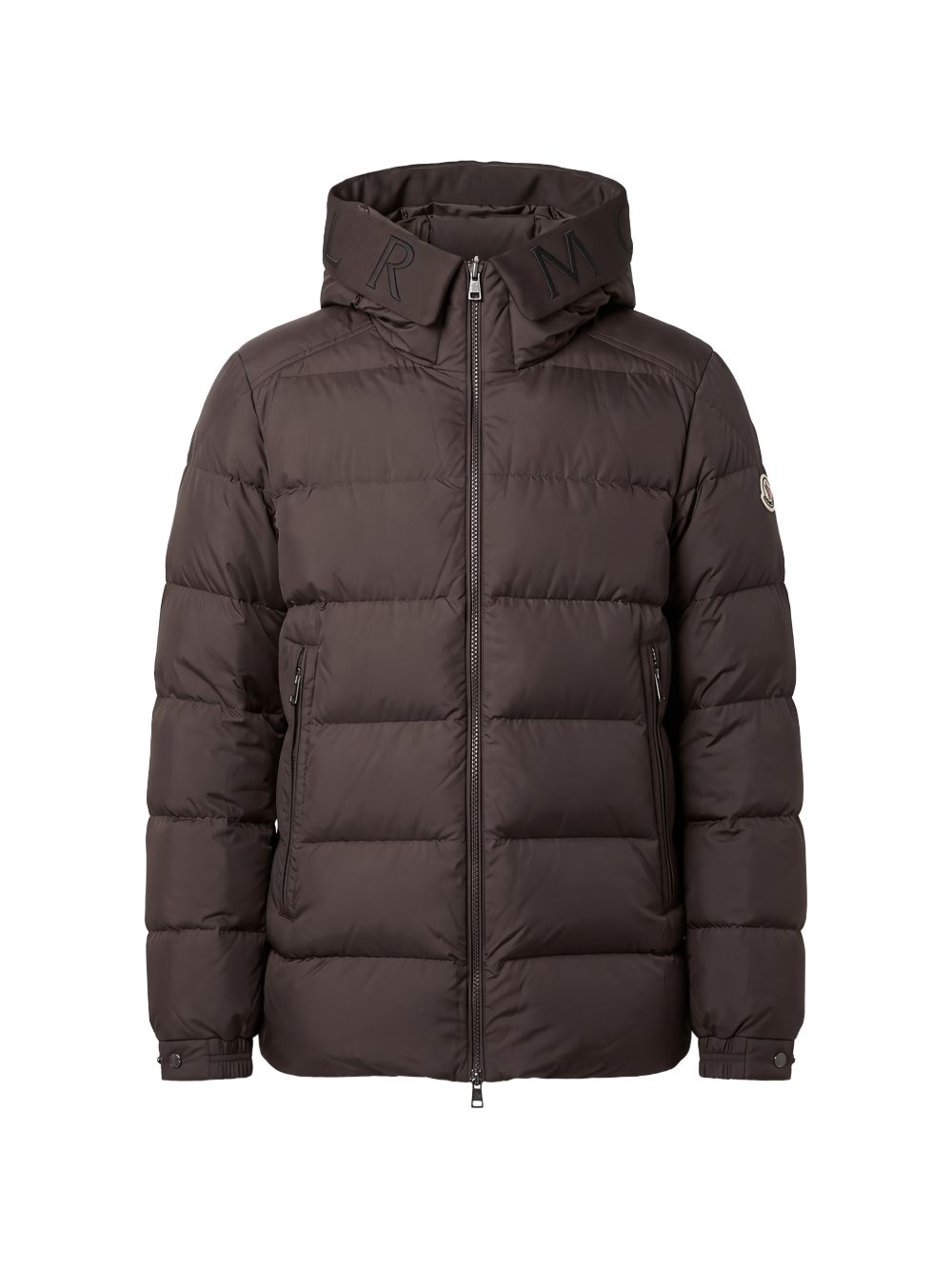 MONCLER Piumino marrone Orvelle con collo alto e tasche 
