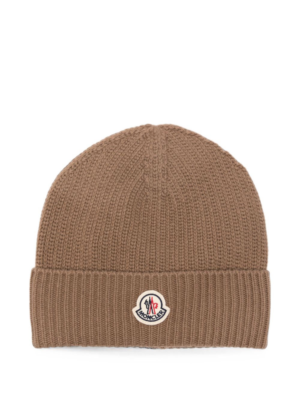MONCLER Berretto in lana a coste con logo 