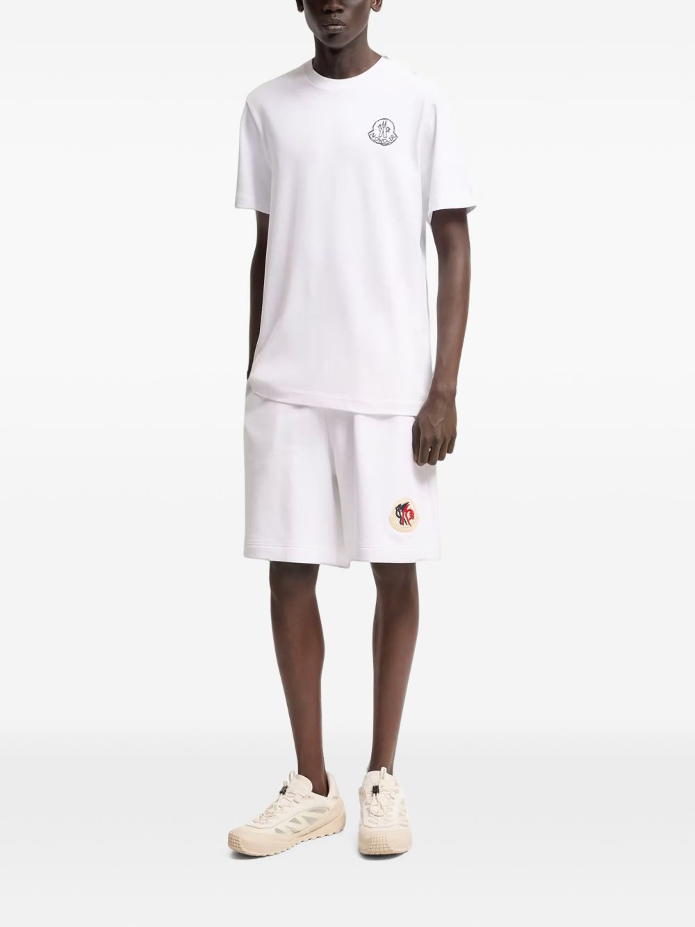 MONCLER T-shirt in jersey di cotone con patch logo 