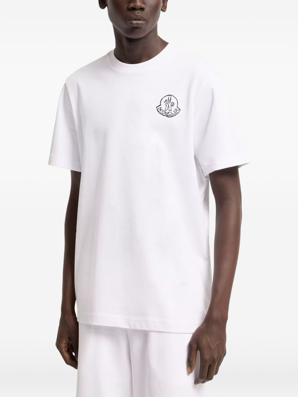 MONCLER T-shirt in jersey di cotone con patch logo 