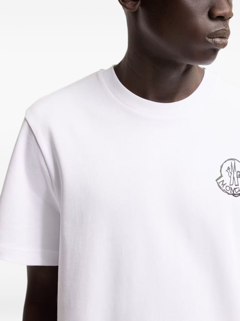 MONCLER T-shirt in jersey di cotone con patch logo 