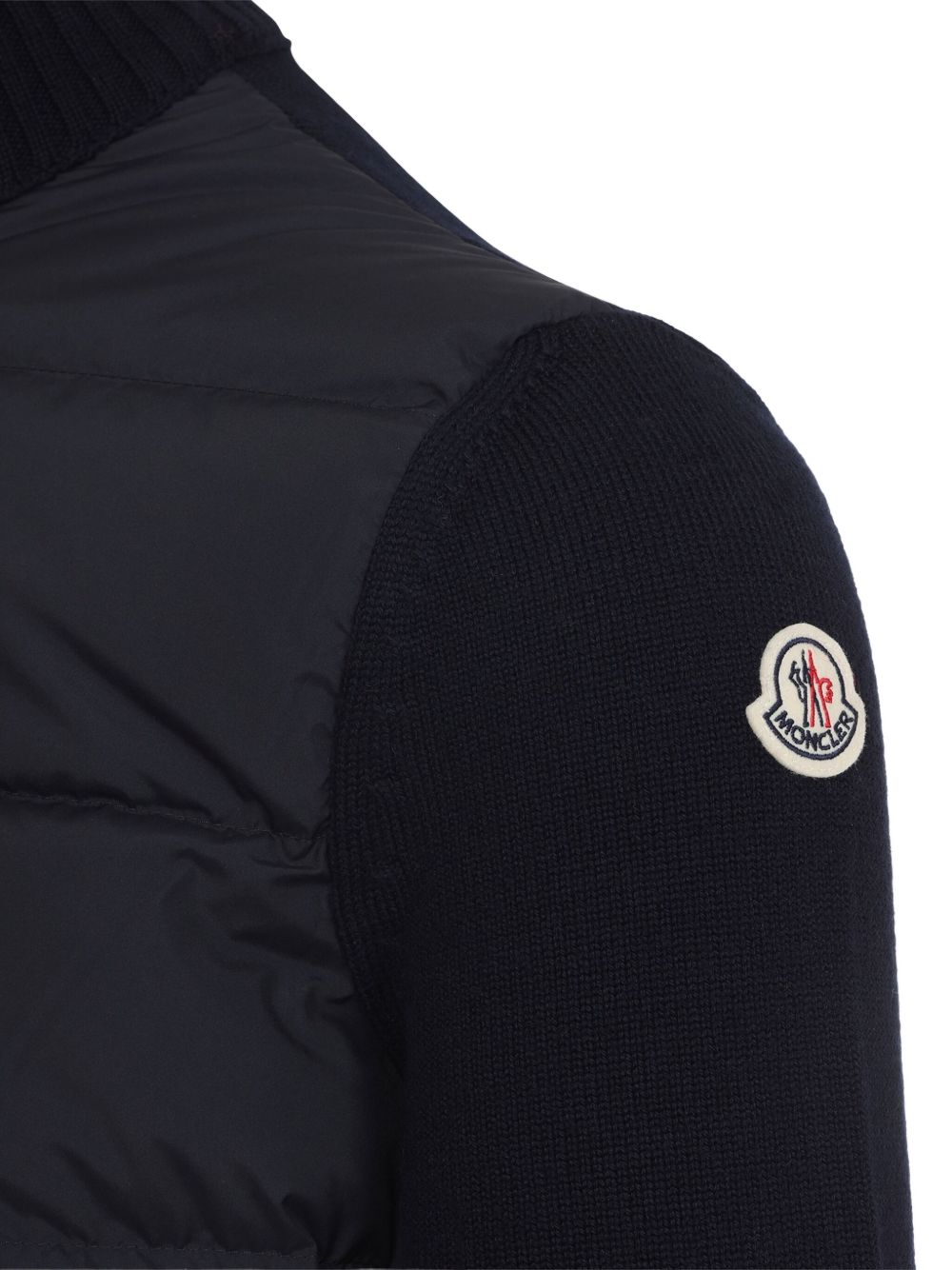 MONCLER Giacca bomber nera imbottita con tasche laterali 