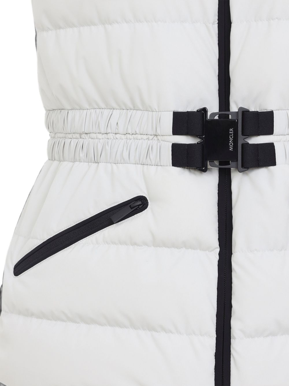 MONCLER Gilet piumino Romantisme Vest imbottito con cintura in vita e tasche 