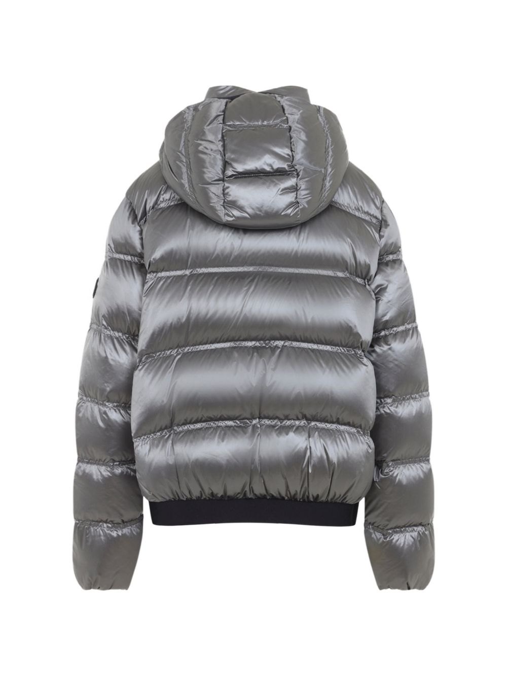 MONCLER Piumino Sensation Jacket argentato con cappuccio e tasche 