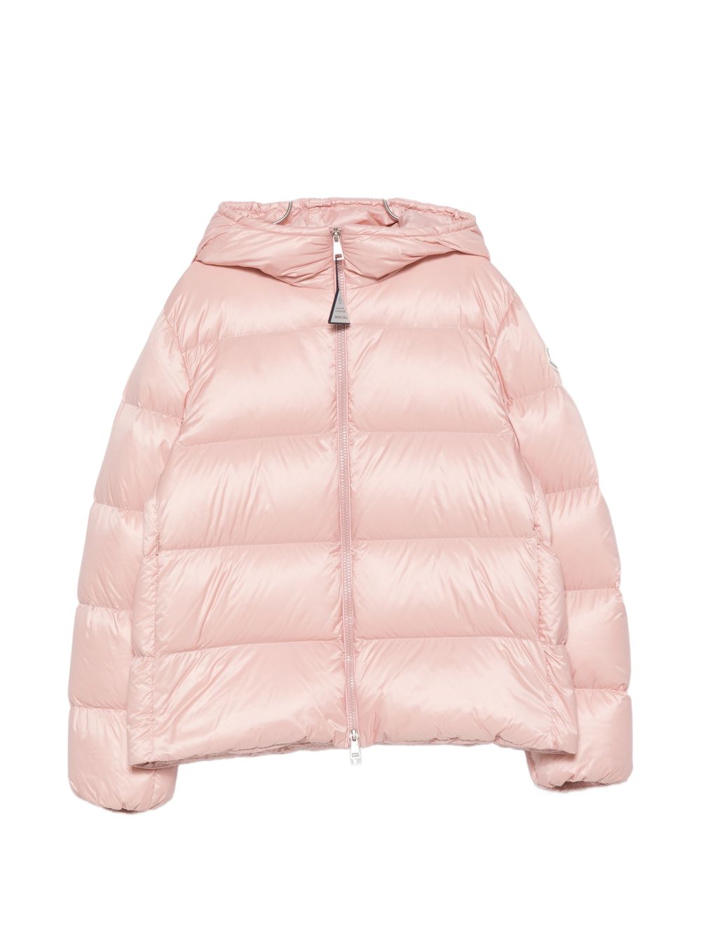 MONCLER Piumino corto FELIGULE con tasche e cappuccio rosa cipria 