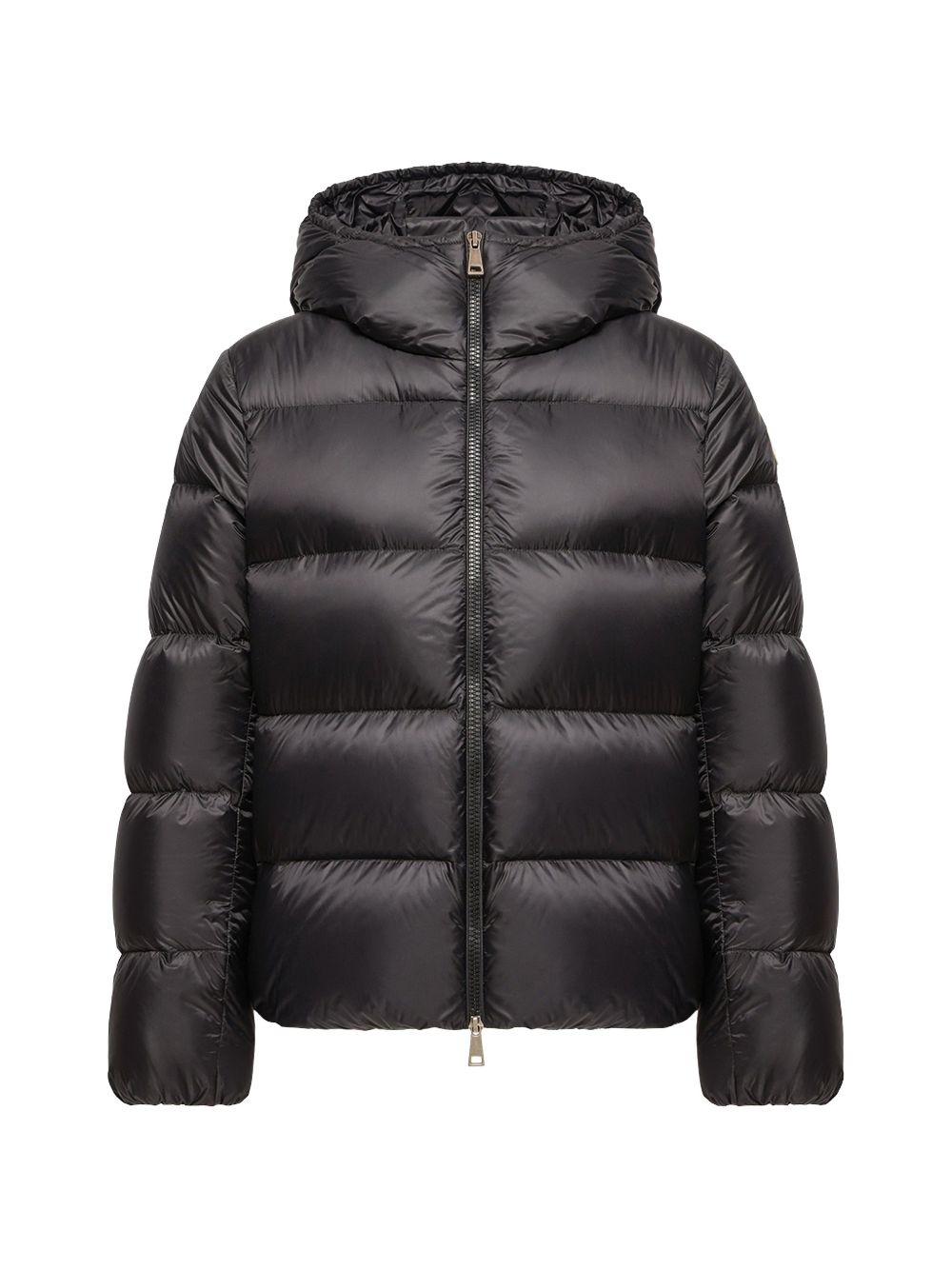 MONCLER Piumino corto FELIGULE con tasche e cappuccio nero 