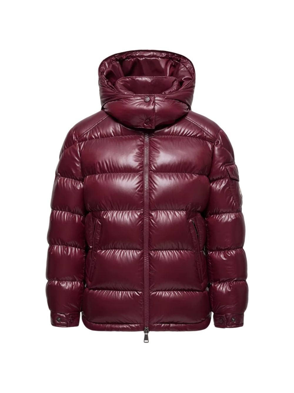 MONCLER Piumino Maire rosso rubino con cappuccio 