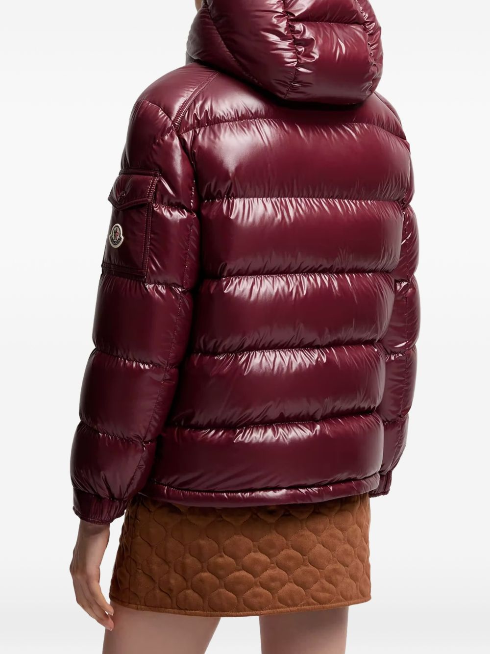 MONCLER Piumino Maire rosso rubino con cappuccio 