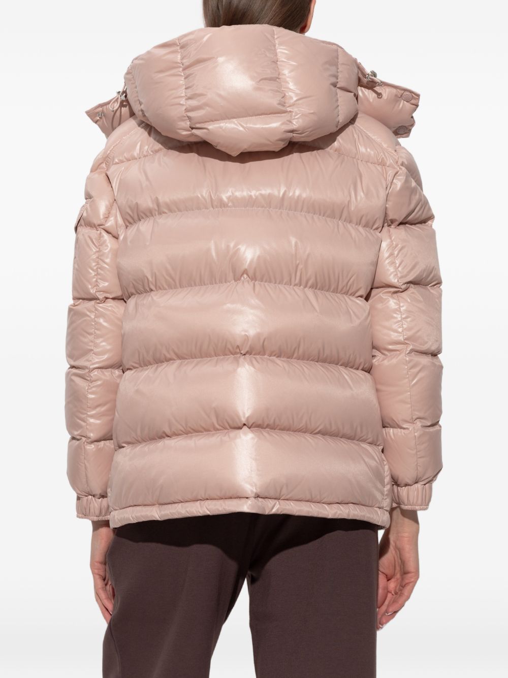 MONCLER Piumino Maire rosa cipria con cappuccio 