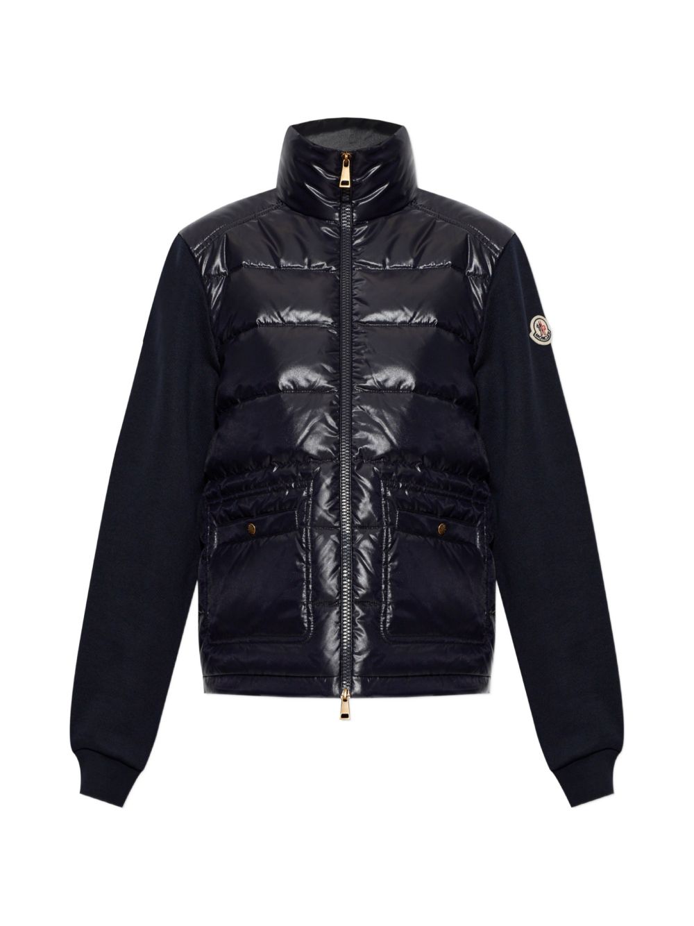 MONCLER Giacca piumino nero imbottito con tasche 