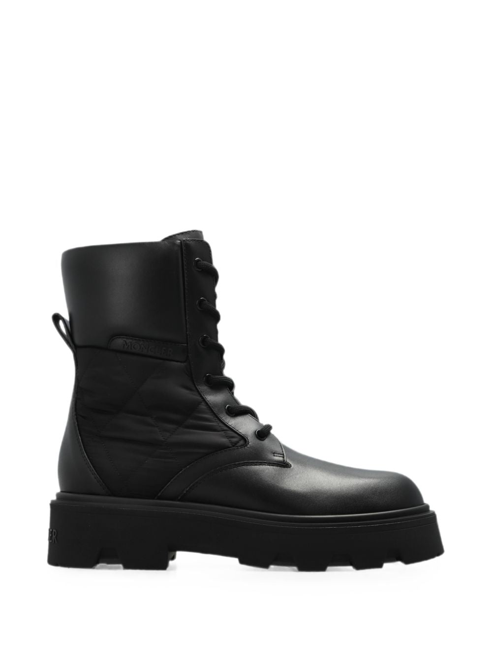 MONCLER Anfibi Aurea Ankle Boots neri impermeabili con suola carrarmato 