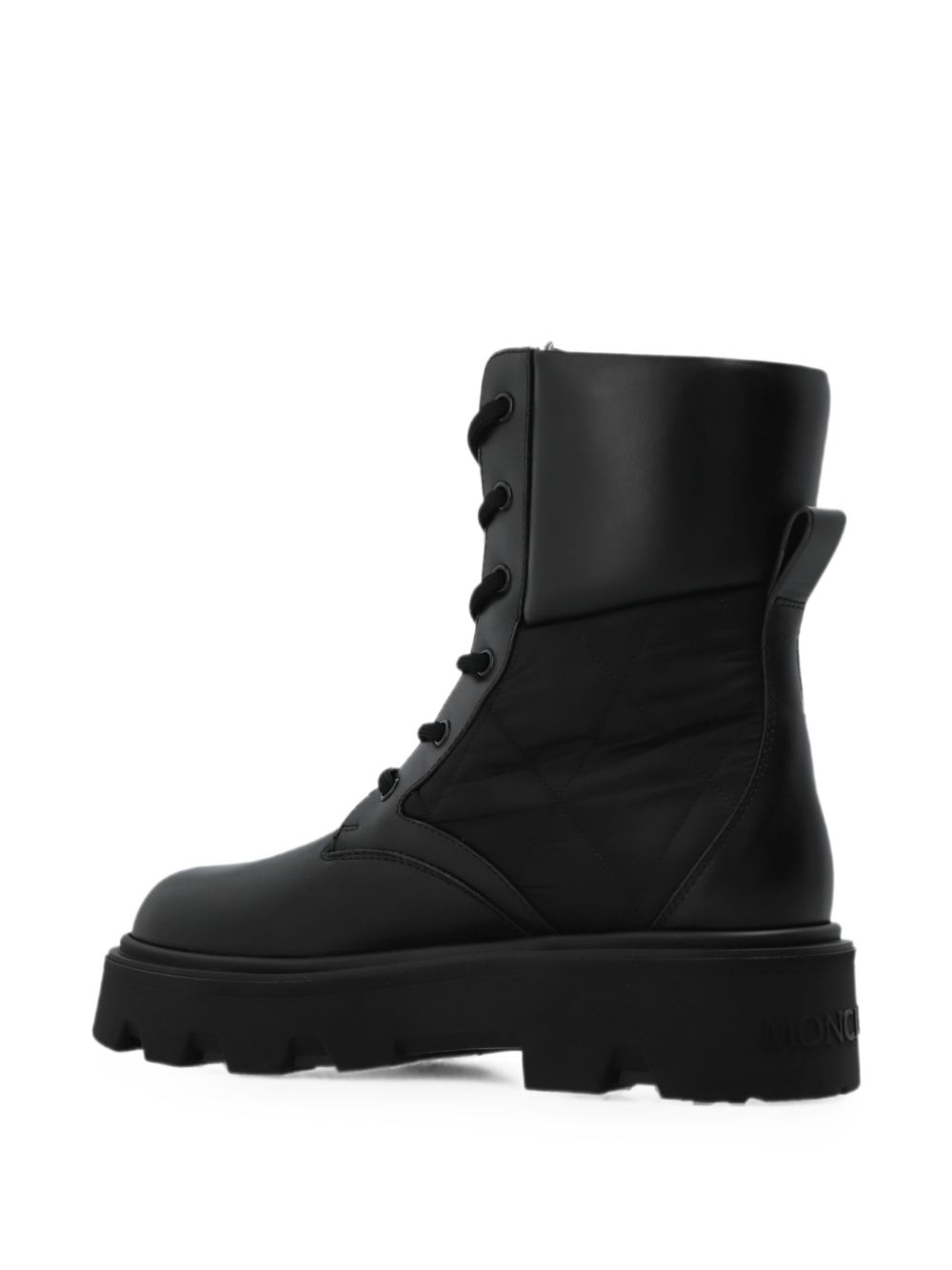 MONCLER Anfibi Aurea Ankle Boots neri impermeabili con suola carrarmato 