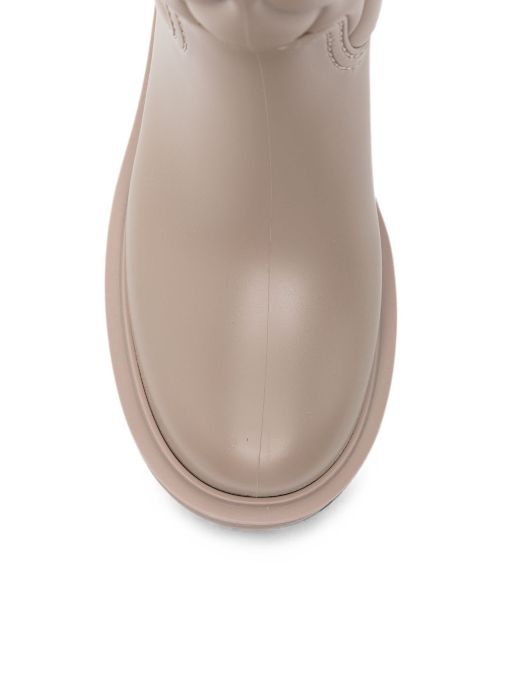 MONCLER Stivali Kickstream Quilt Rain Boots beige in gomma trapuntata 