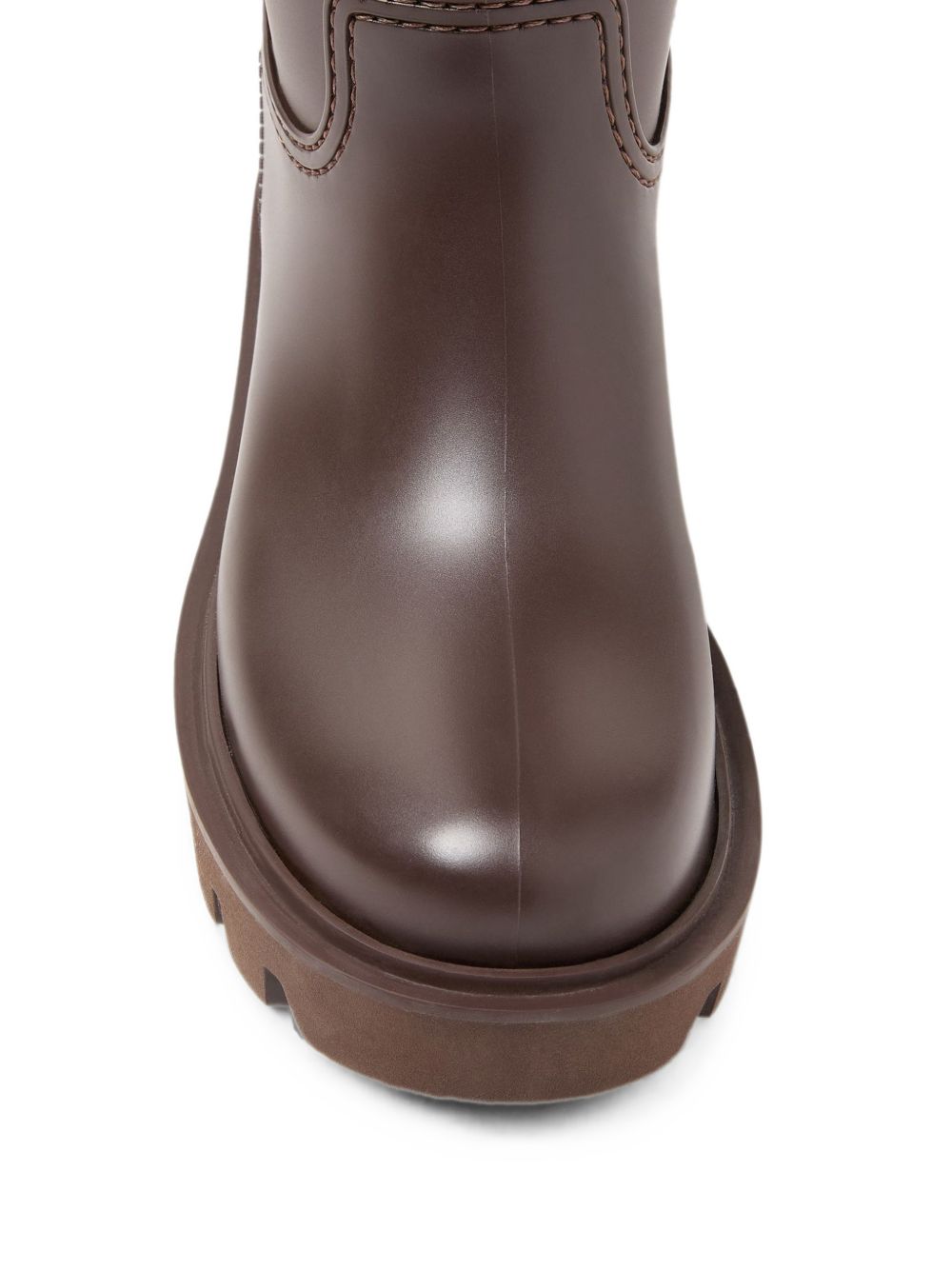 MONCLER Stivaletti Kickstream Rain Boots marroni in gomma da pioggia con coulisse 
