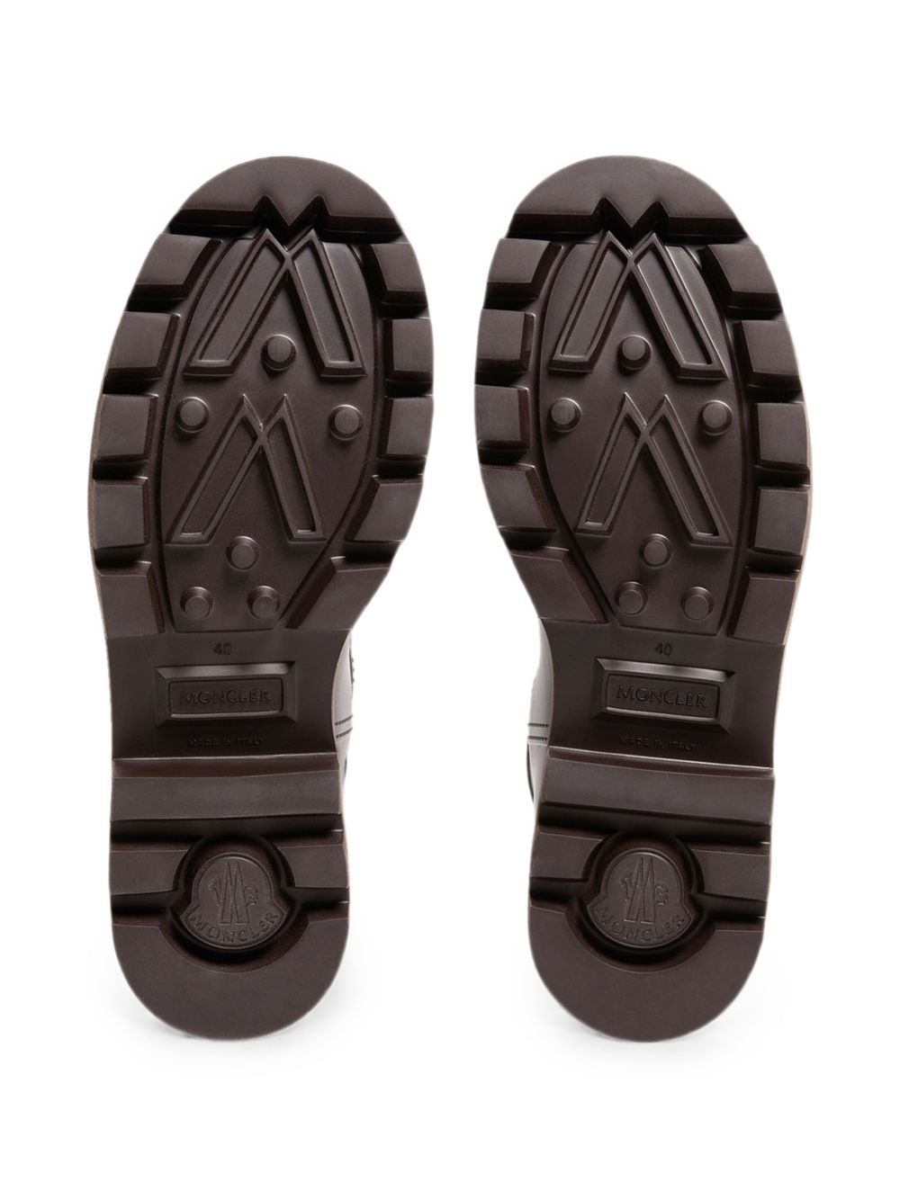 MONCLER Stivaletti Kickstream Rain Boots marroni in gomma da pioggia con coulisse 