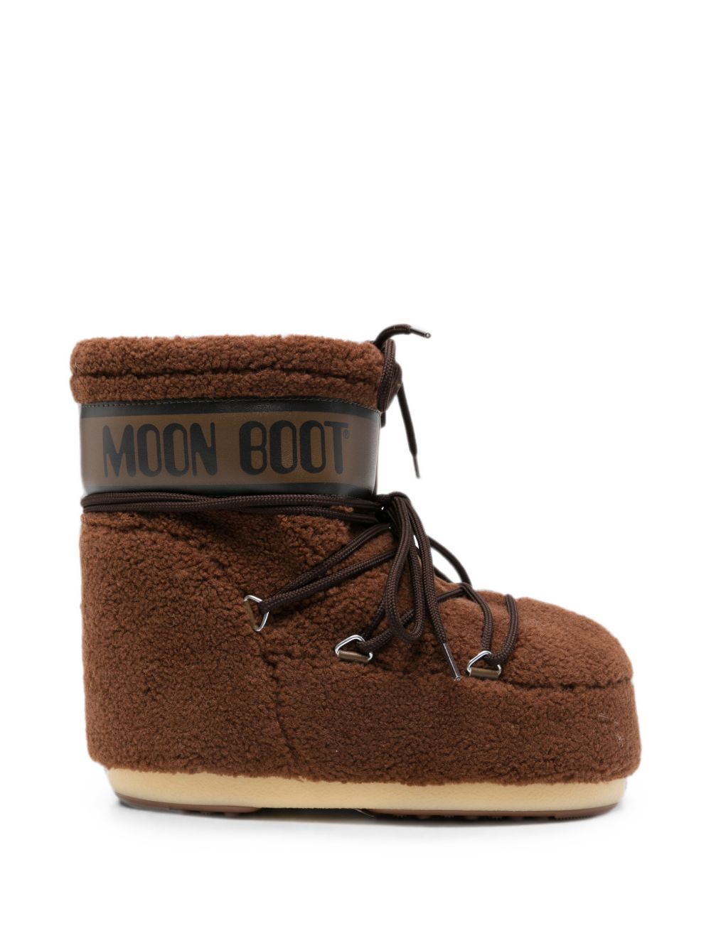 MOON BOOT Stivaletto Icon Low marrone con effetto fur 