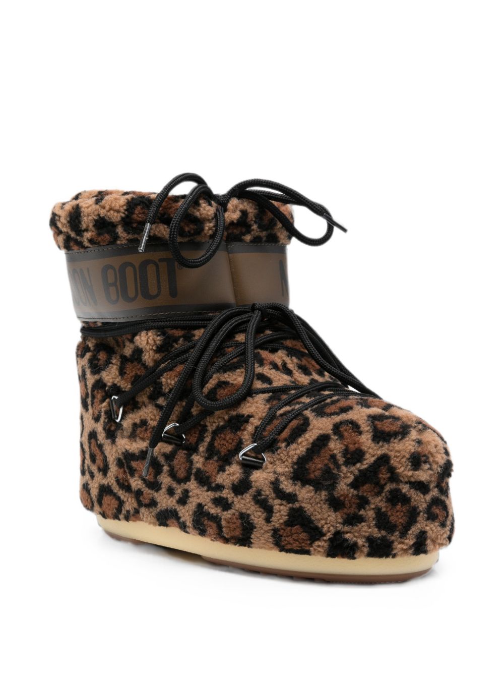 MOON BOOT Stivaletto Icon Low fur animalier leopardato 